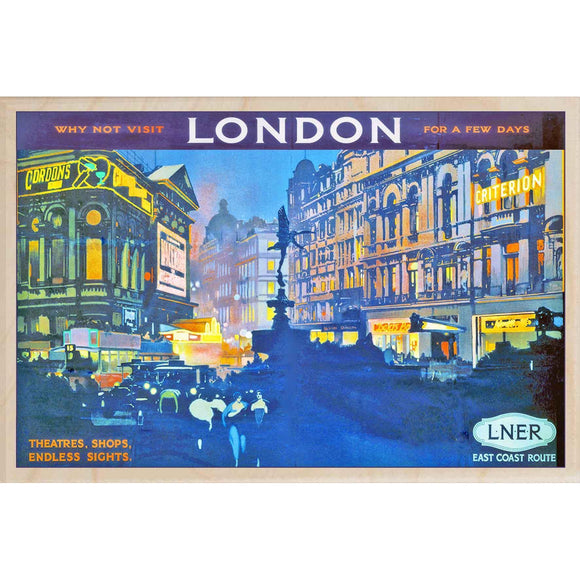 LONDON BY NIGHT-[wooden_postcard]-[london_transport_museum]-[original_illustration]THE WOODEN POSTCARD COMPANY