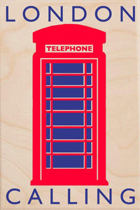 LONDON CALLING-[wooden_postcard]-[london_transport_museum]-[original_illustration]THE WOODEN POSTCARD COMPANY