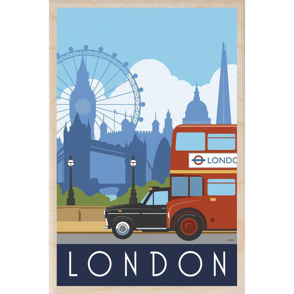 LONDON-[wooden_postcard]-[london_transport_museum]-[original_illustration]THE WOODEN POSTCARD COMPANY