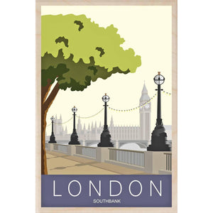 SOUTHBANK-[wooden_postcard]-[london_transport_museum]-[original_illustration]THE WOODEN POSTCARD COMPANY