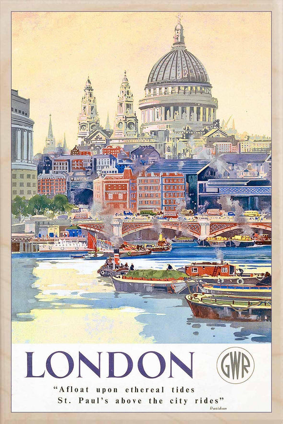 ST PAUL'S ABOVE THE CITY-[wooden_postcard]-[london_transport_museum]-[original_illustration]THE WOODEN POSTCARD COMPANY