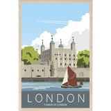 TOWER OF LONDON-[wooden_postcard]-[london_transport_museum]-[original_illustration]THE WOODEN POSTCARD COMPANY