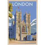WESTMINSTER ABBEY-[wooden_postcard]-[london_transport_museum]-[original_illustration]THE WOODEN POSTCARD COMPANY